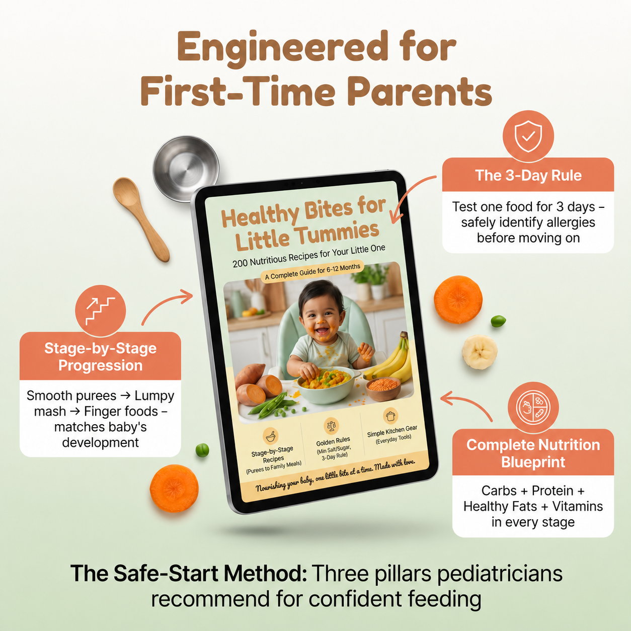 Healthy Bites | 200 Nutritious Recipes + Daily Meal Plan for 6-12 Month Baby
