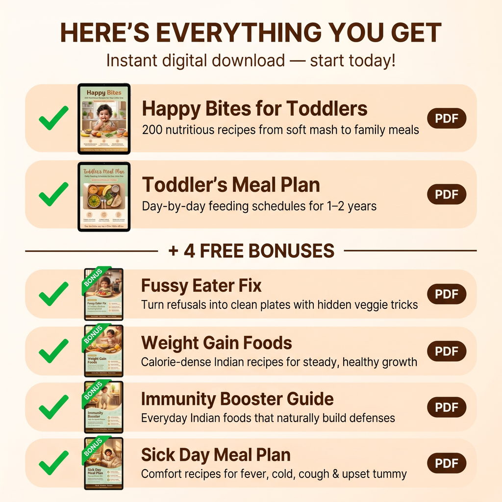 Happy Bites | 200 Nutritious Recipes + Daily Meal Plan for 1-2 Year Old Toddlers