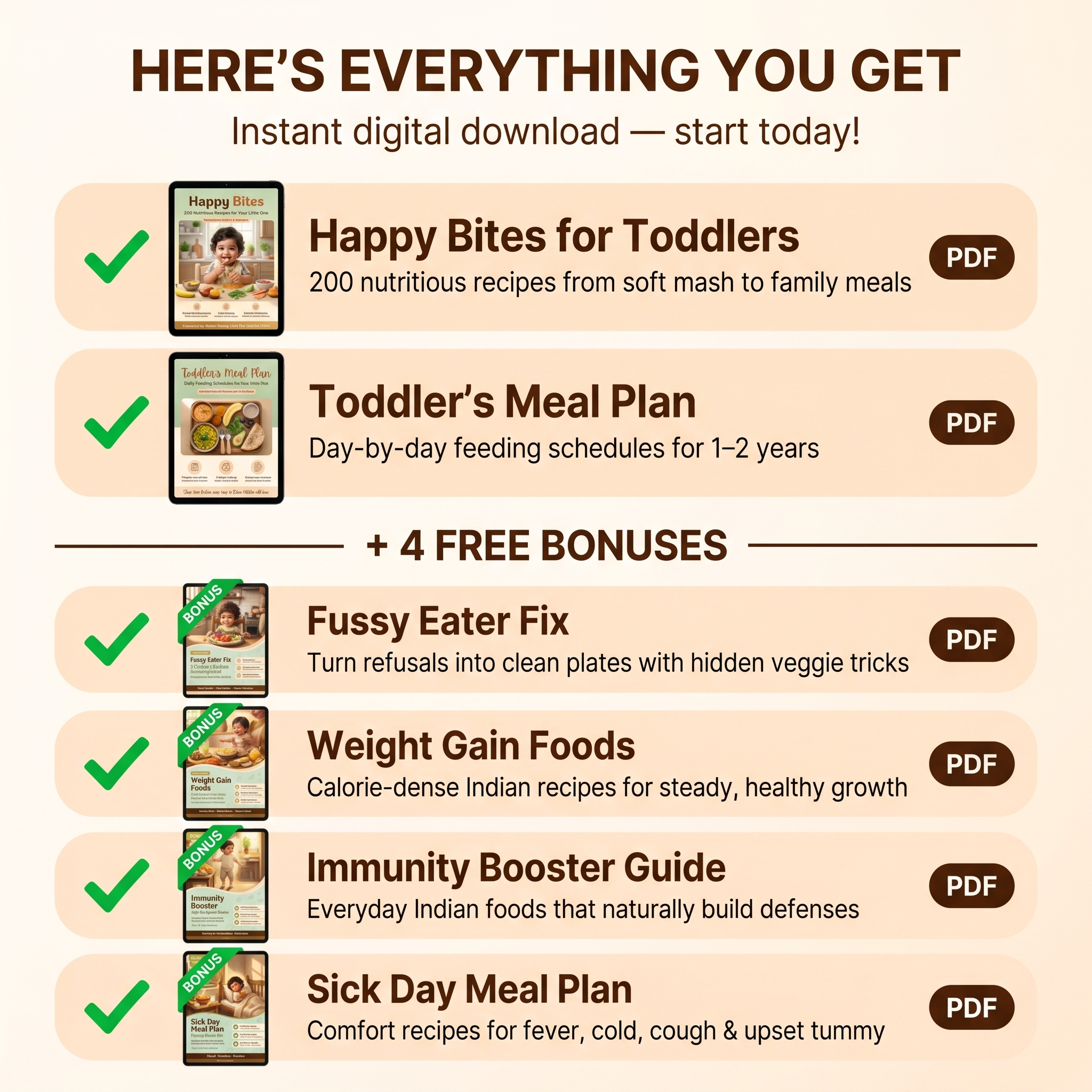 Happy Bites | 200 Nutritious Recipes + Daily Meal Plan for 1-2 Year Old Toddlers